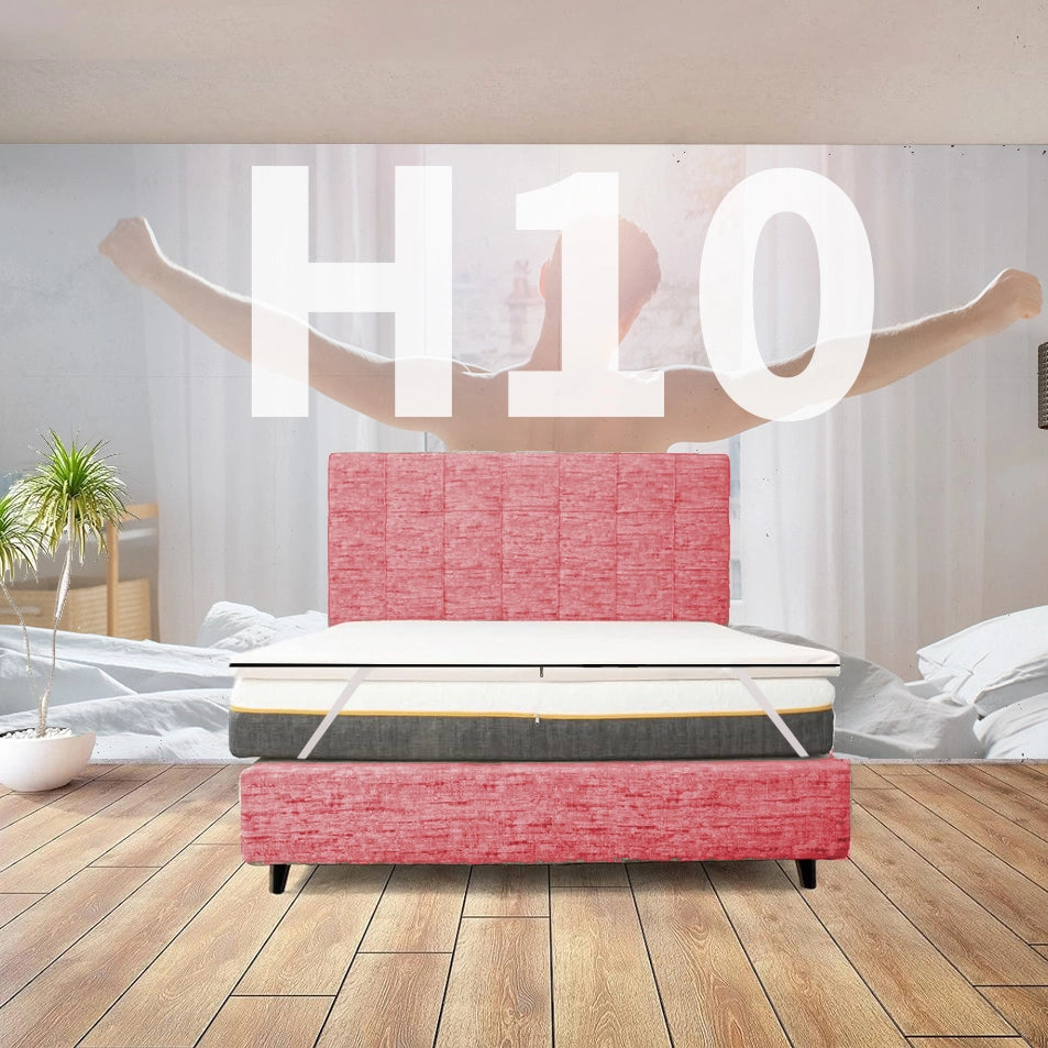 TOPPER RIGIDO King size 200X200 Cm, Topper molto alto ortopedico Anche per pesi extra ALTO 10 Cm | Topper sfoderabile anallergico con elastici per fissaggio - MOD. FISIO H10