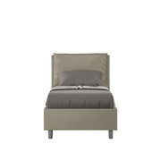 BS COM Letto singolo senza rete imbottito 80x210 similpelle cappuccino