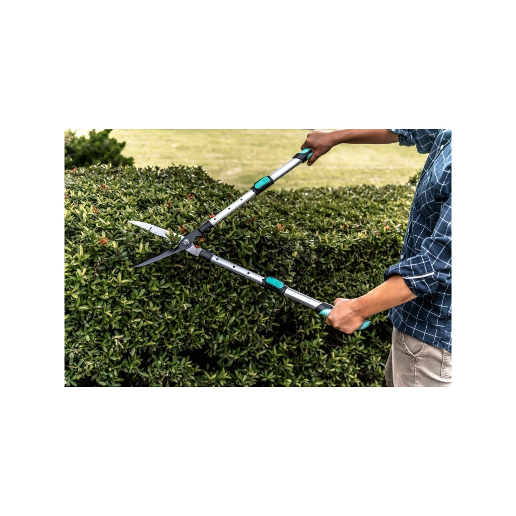 Tagliasiepi con lama ondulata - Suan - Manico telescopico - Dimensioni: 62-80 x 19-25 x 3 cm