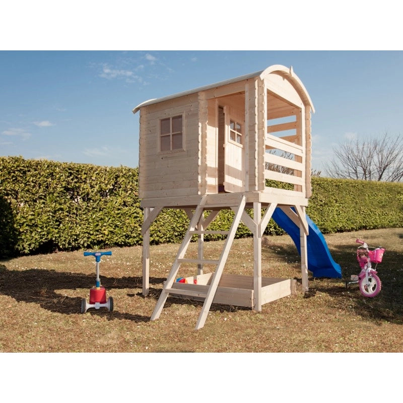 Casetta gioco bambini in legno con scivolo e sabbiera Joy 163x118 cm  Esterni da Vivere