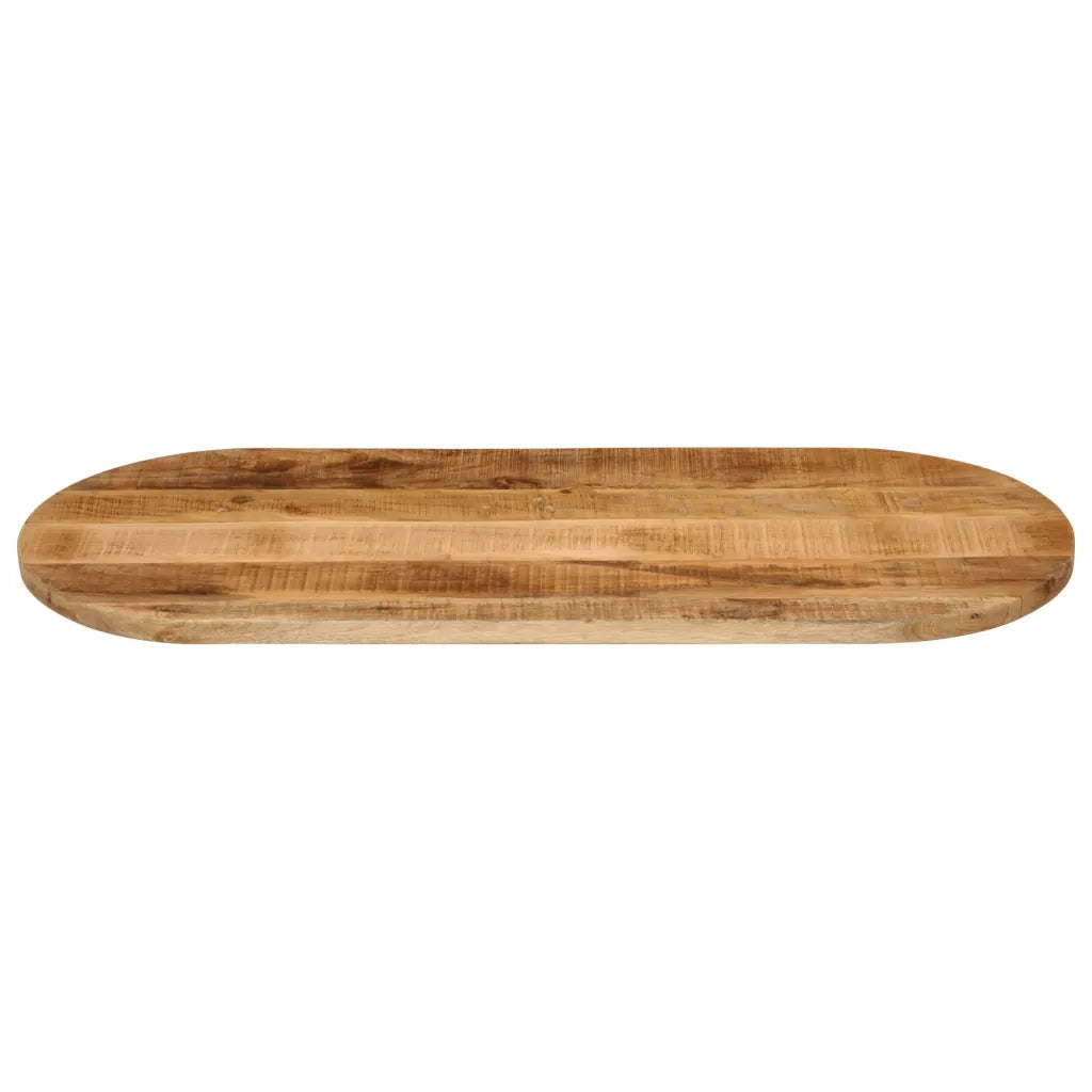 Piano Tavolo 100x40x2,5 cm Ovale Legno Massello Grezzo di Mango 370104