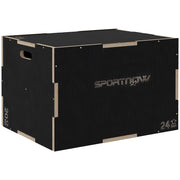 Box Pliometrico 3 Altezze Legno Antiscivolo ¨C zephmum ¨C Nero 76x61x51cm