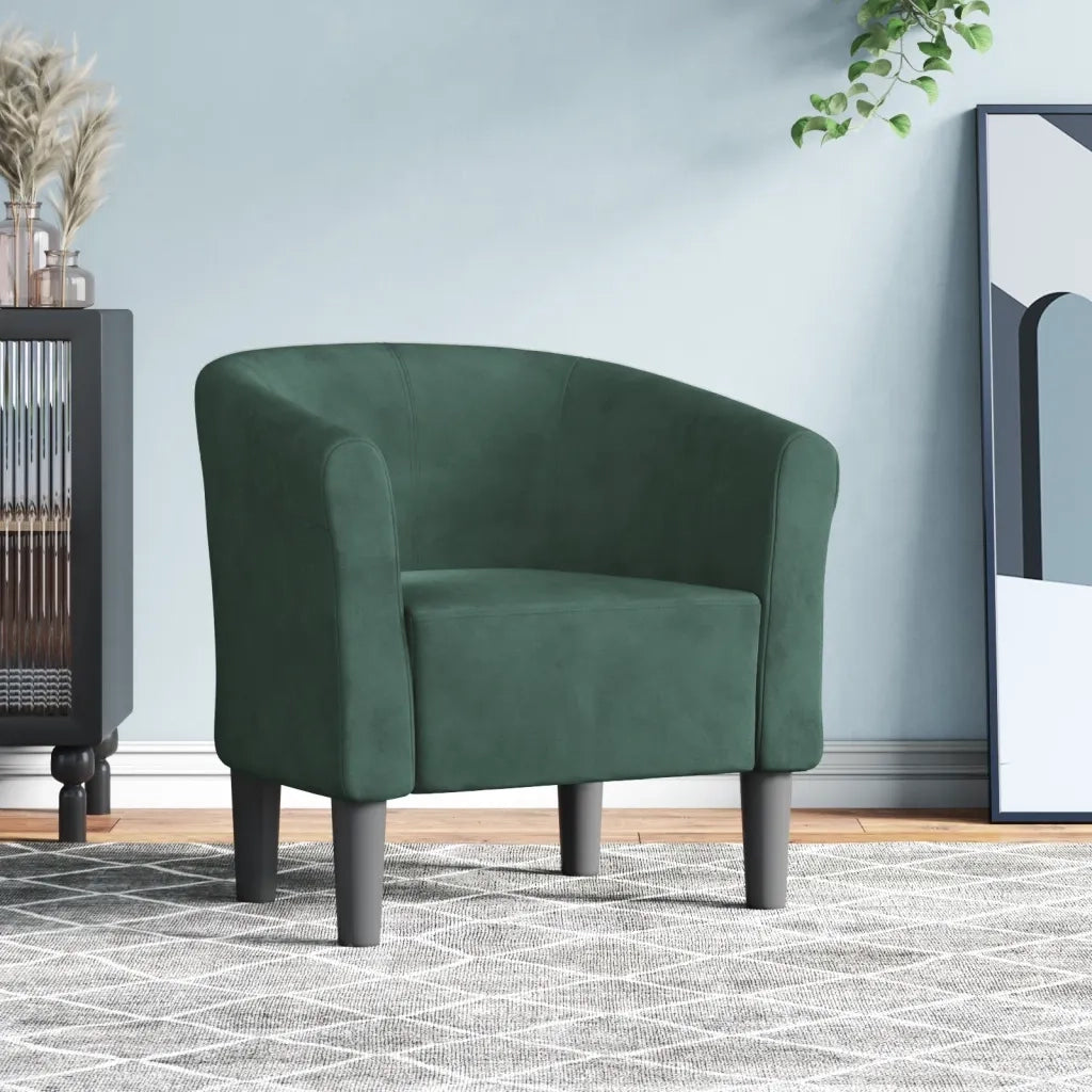 Divano Sedia-Poltrona Cabriolet Verde Scuro in Velluto 886670