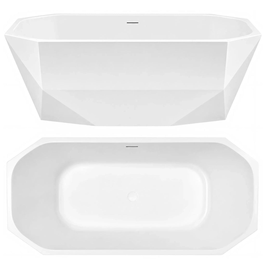 Vasca Da Bagno Freestanding Rea Diamanti 170 Copritappo bianco
