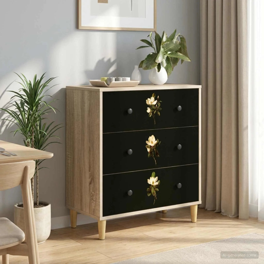 Cassettiera BREMEN Stampa di Magnolia 66 x 36,5 x 75 cm Sonoma 8007367