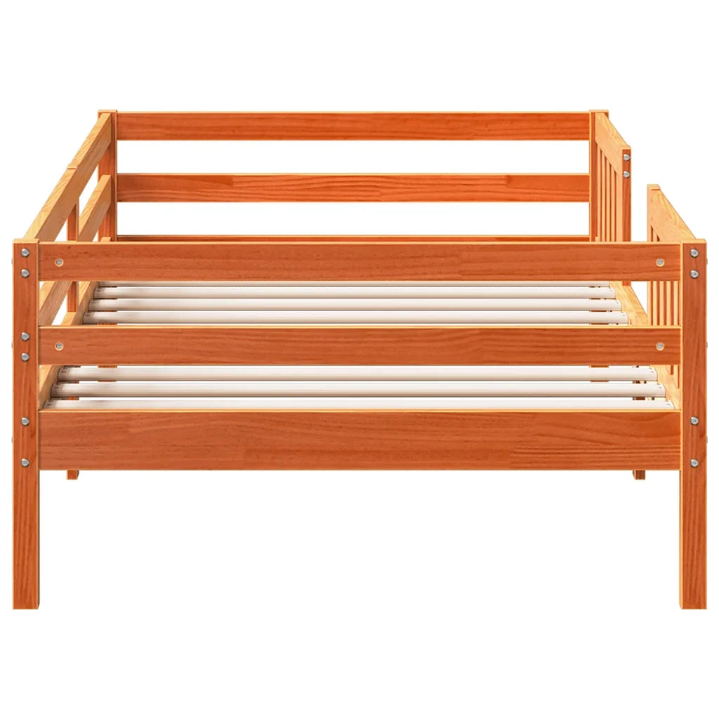 Letto senza Materasso-Struttura Letto Marrone Cera 90x200 cm Legno di Pino 602153