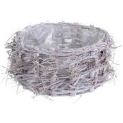 Cesto rotondo in vimini grigio 28x28x12h cm
