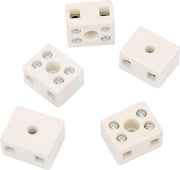 5 Blocchi di Connettore Ceramico - Estremità in Porcellana - Connettori di Cavo - Cavo Elettrico - 5 Pezzi.