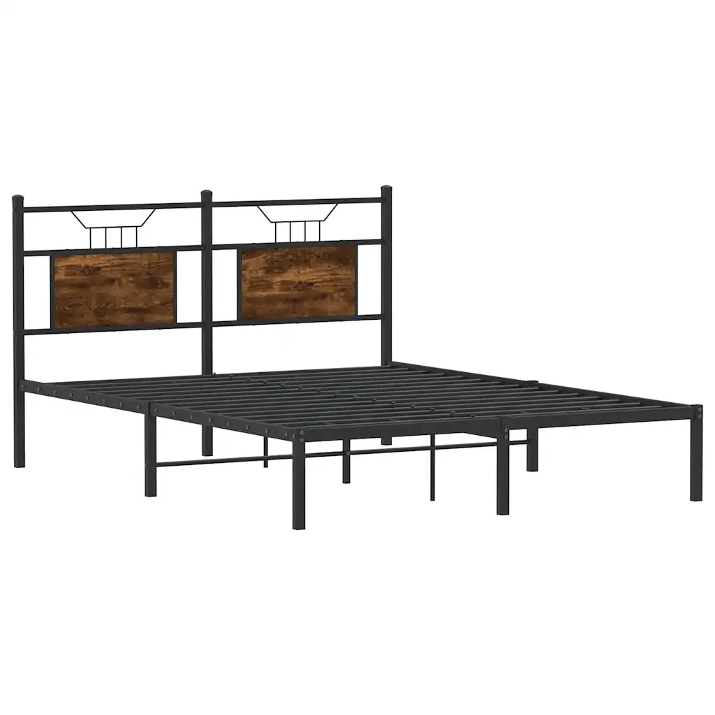 Giroletto senza Materasso-Struttura Letto Rovere Fumo 140x200 cm in Truciolato 529681