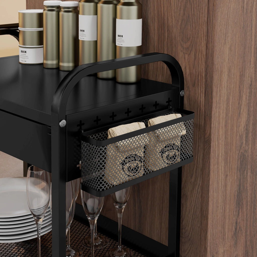 CARRELLO MULTIUSO 61 x 32,6 x 58,5 cm Nero in plastica