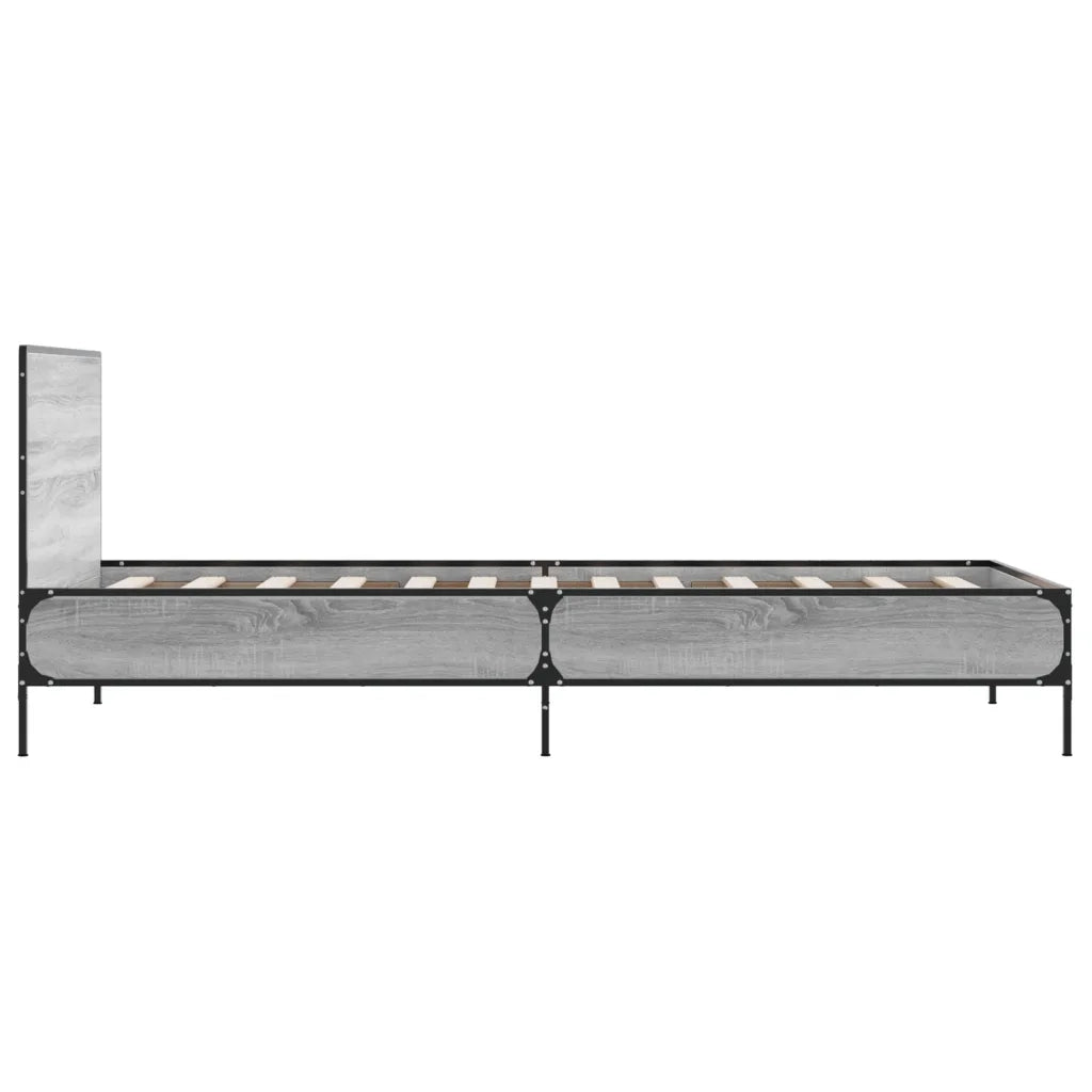 Giroletto-Struttura Letto Grigio Sonoma 90x200 cm Legno Multistrato e Metallo 358515