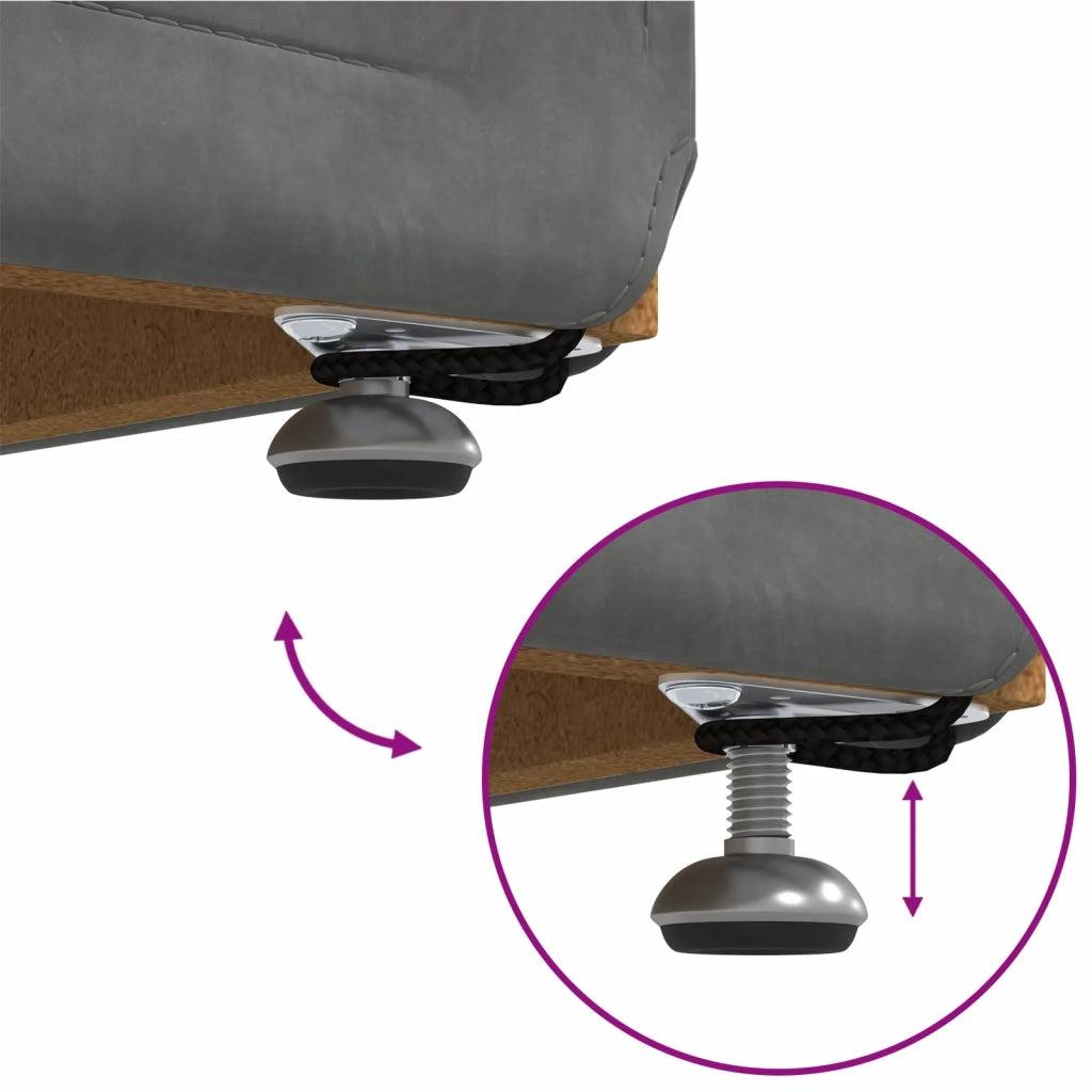 Pouf Grigio scuro Velluto e Legno Ingegnerizzato 876796
