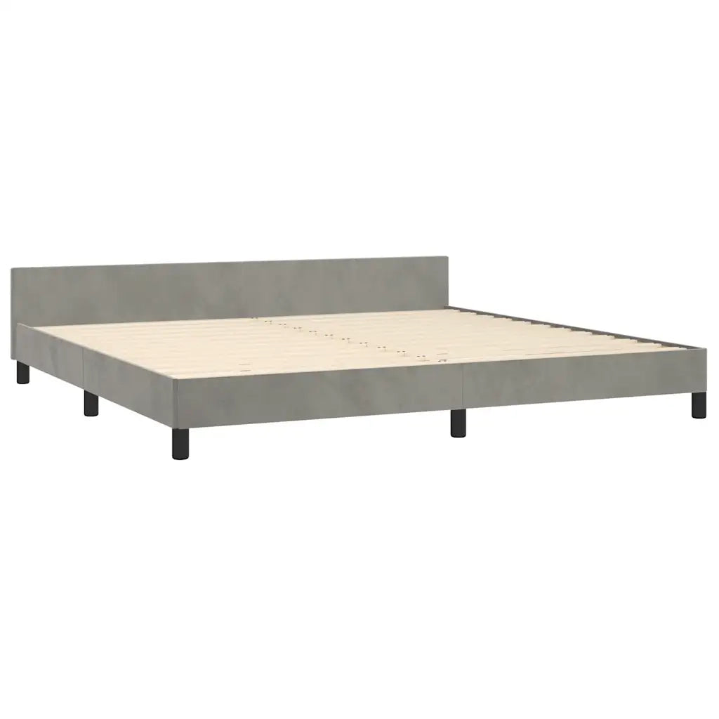 Giroletto senza Materasso Grigio Chiaro 200x200 cm Velluto 347591