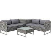 Set da Giardino 4 Pezzi con 2 Divani 2 Posti e 2 Tavolini ¨C Xylo ¨C Acciaio e Rattan