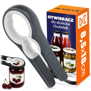 Apribottiglie KADAX per barattoli, bottiglie, tappi, lattine, universale, solido