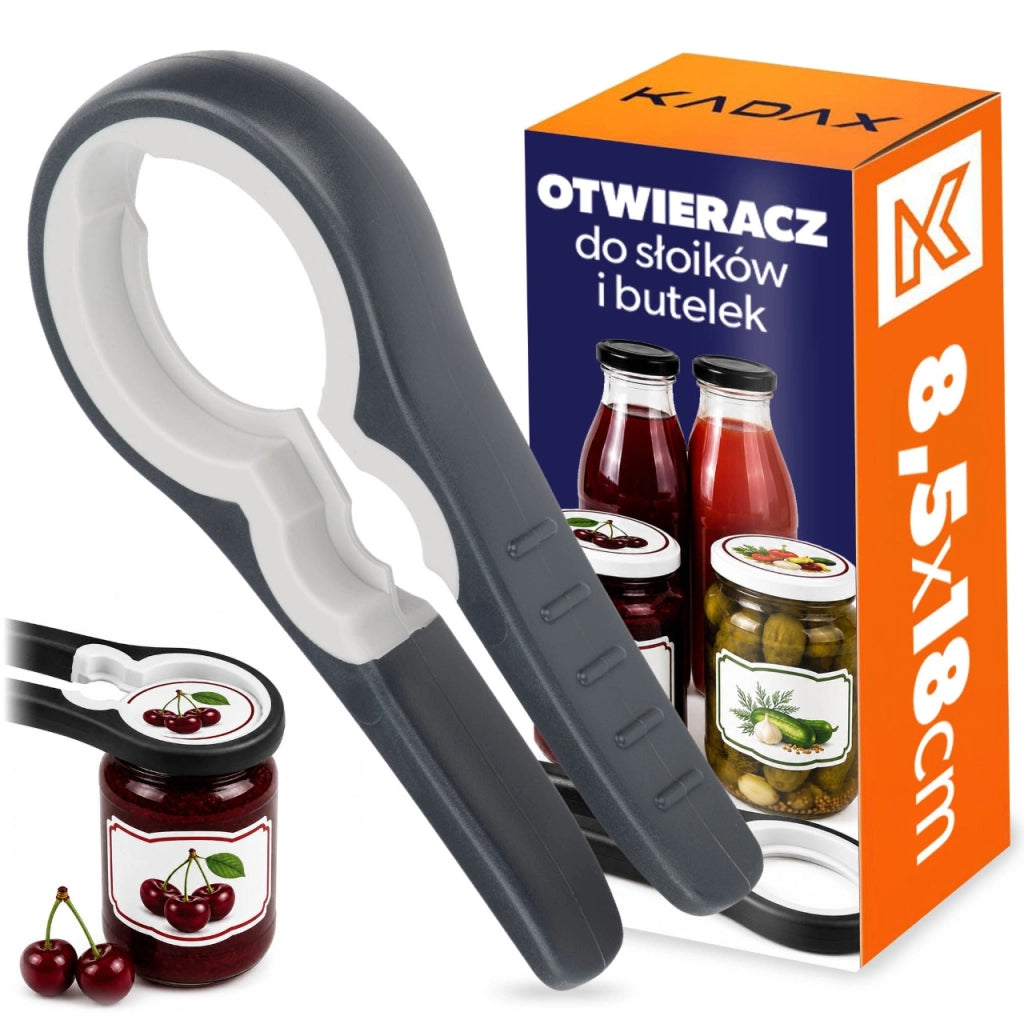 Apribottiglie KADAX per barattoli, bottiglie, tappi, lattine, universale, solido