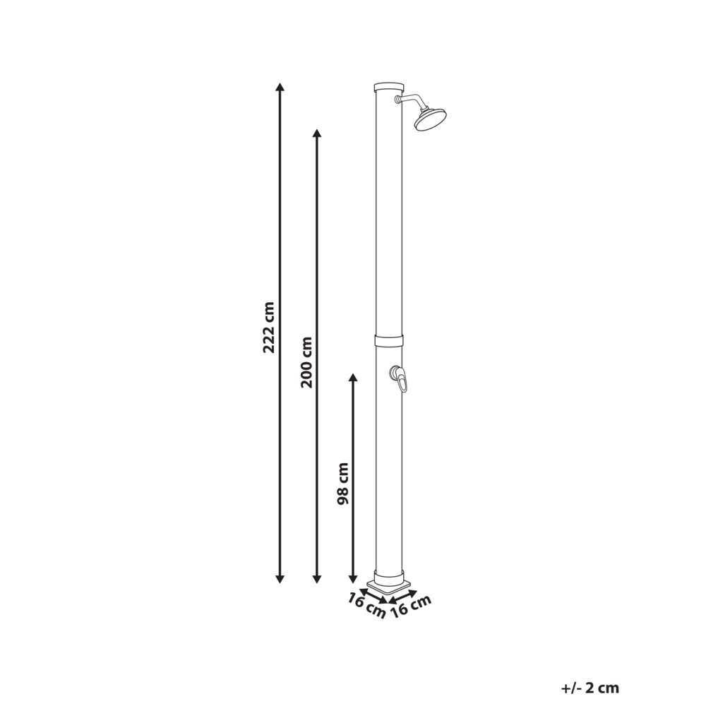 Set doccia miscelatore da esterno in PVC nero con funzione pioggia alimentato ad energia solare Giardino moderno