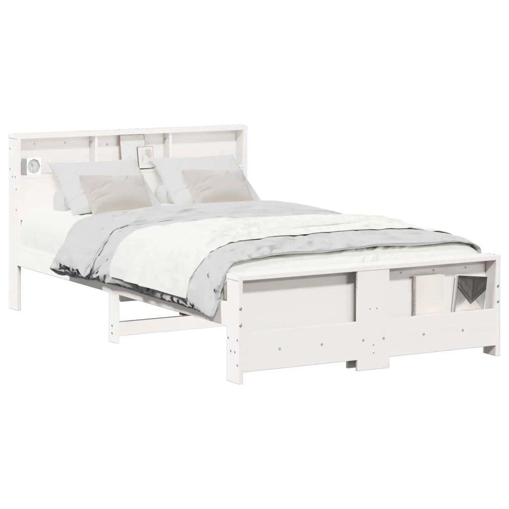 Letto matrimoniale | Letto per adulti | Struttura del letto Bianco 120 x 200 cm Legno multistrato