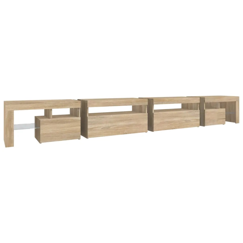 Mobile Porta TV con Luci LED Rovere Sonoma 290x36,5x40 cm 3152804