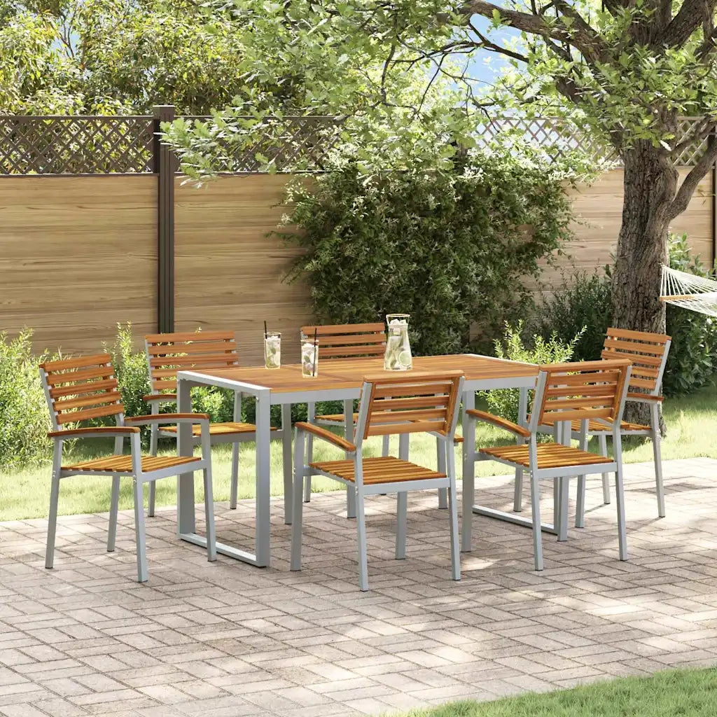 Set da Pranzo per Giardino 7 pcs Grigio 3284362