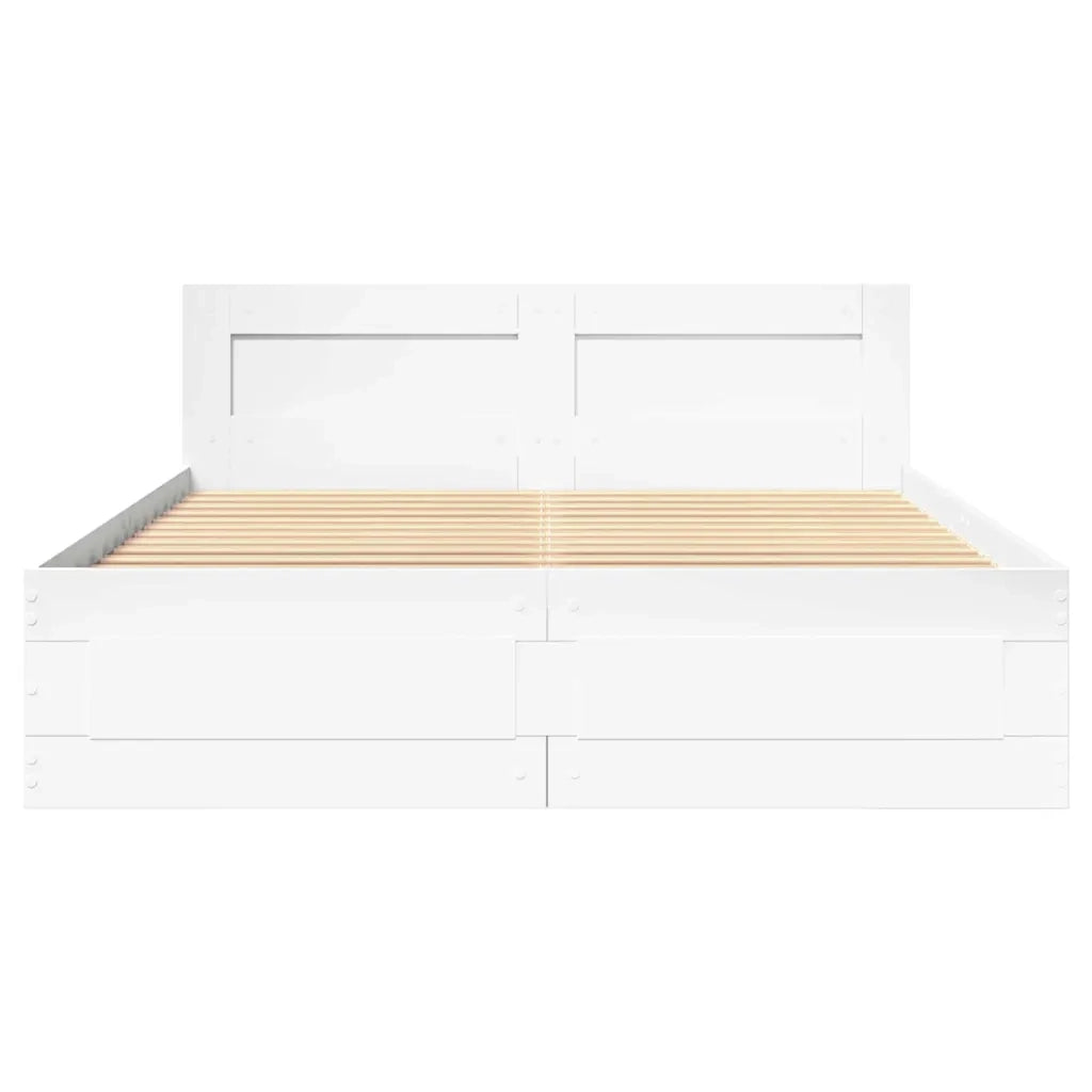 Letto matrimoniale | Letto per adulti | Struttura del letto 2 pcs Bianco 137 x 188 cm Legno multistrato