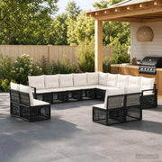 Set Divano da Giardino 13 pz Nero polyrattan 3435874