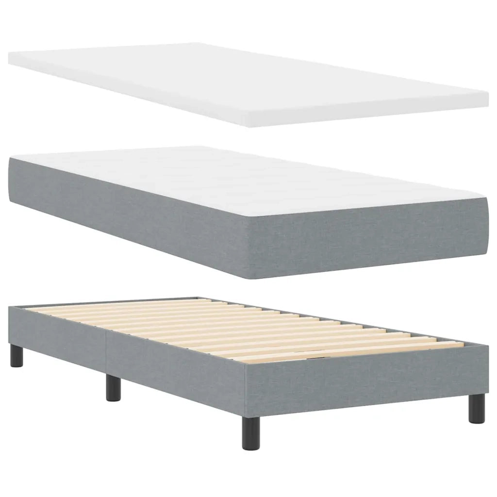 Letto a molle con materasso Grigio chiaro 90 x 200 cm Tessuto 3342254