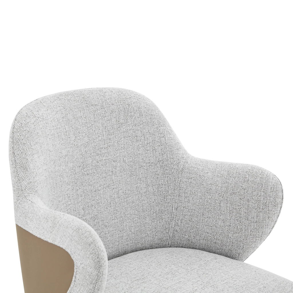 SGABELLO BAR Set da 2 pezzi Regolabile Girevole in Tessuto Grigio e Marrone