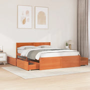 Letto senza Materasso-Struttura Letto Marrone Cera 160x200 cm in Legno di Pino 446590