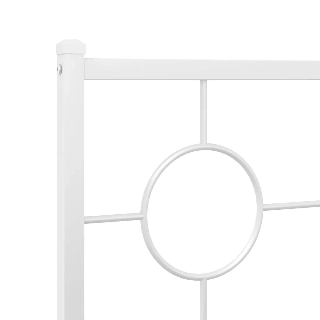 Giroletto con Testiera e Pediera Metallo Bianco 80x200 cm 376284