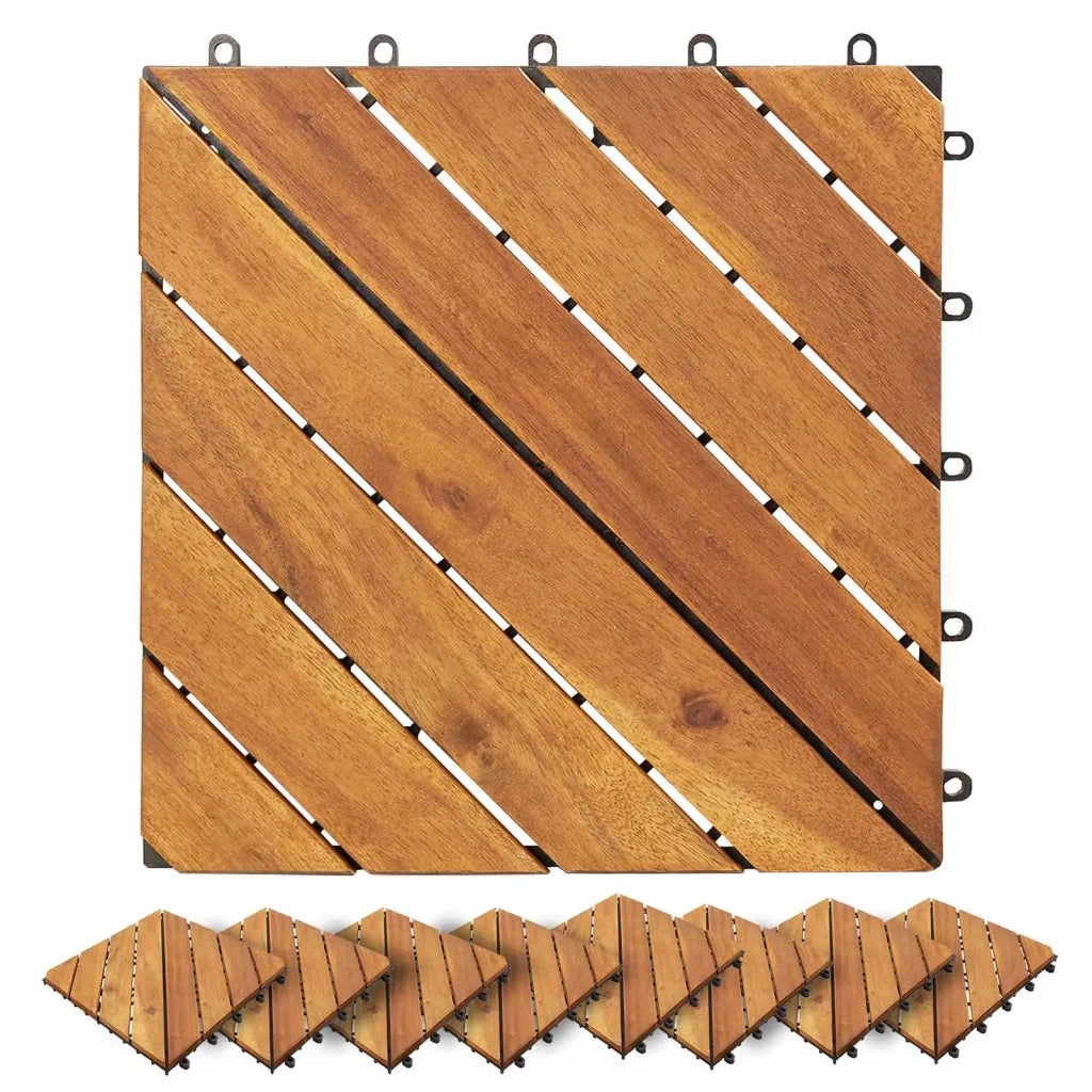Piastrella per Decking 30 pcs Marrone 30 x 30 cm 3444893