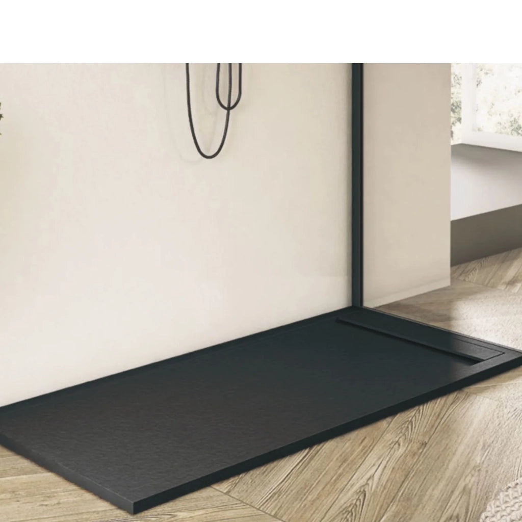 Piatto doccia Bidai con bordo 90X80 cm colore Marrone cioccolato RAL 8017 griglia in Acciaio