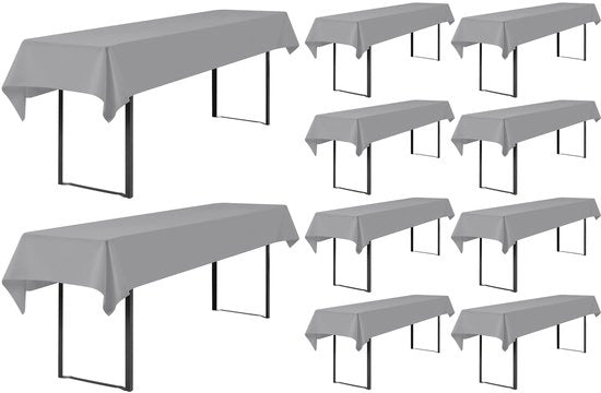 Set di coperture per tavolo da birra universale per tavoli da 50cm e 70cm coperture per tavolo da birra copertura per tavolo da birra copertura per tenda da birra set di coperture rettangolari per tavolo da 100x250cm (grigio chiaro)
