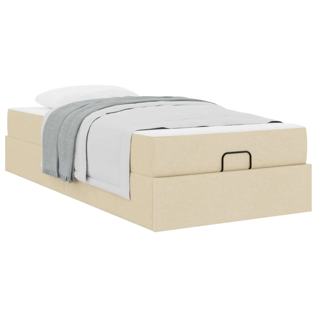 Struttura letto con materasso 2 pz-Giroletto con materasso Crema Tessuto 561443