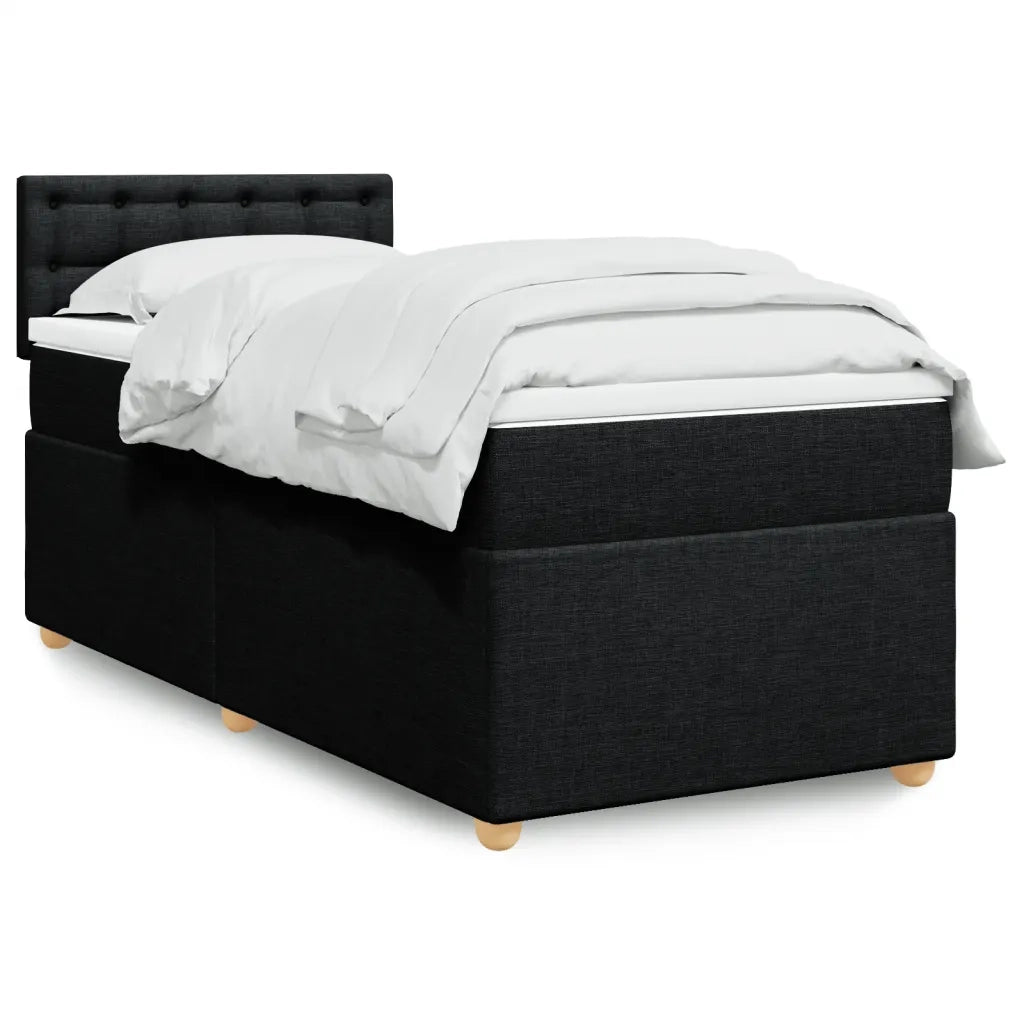 Giroletto a Molle con Materasso Nero 90x200 cm in Tessuto 3286579