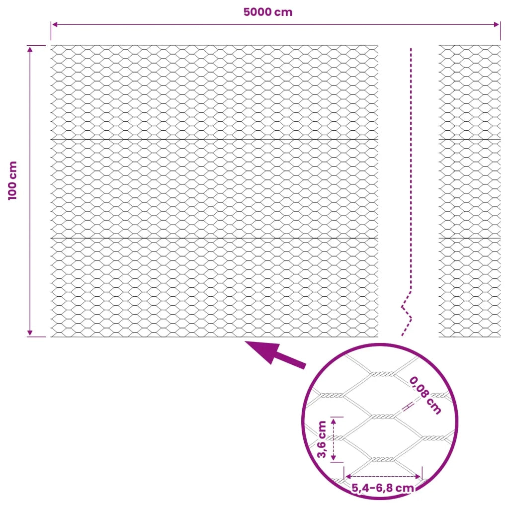 Recinzione Esagonale Verde 1 x 50 m PVC 42005423