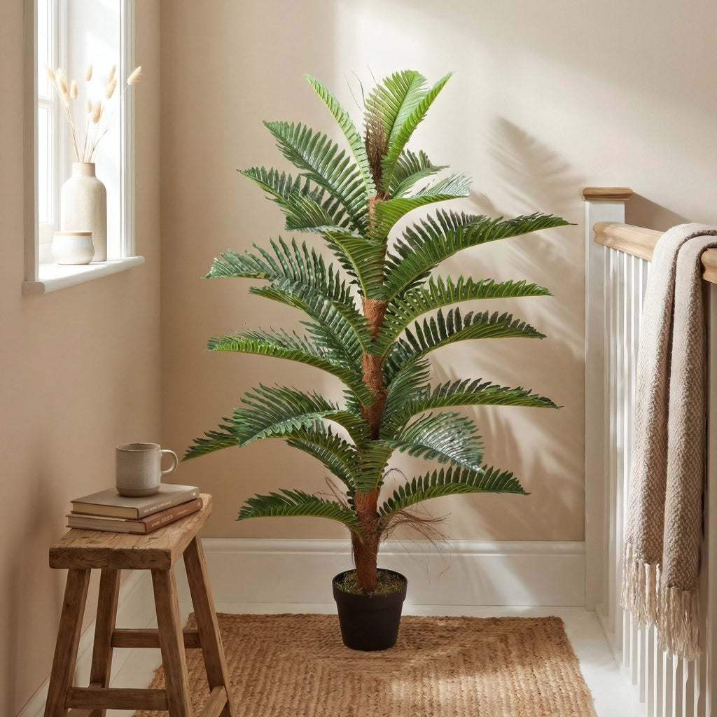 Palma Artificiale ¨C zephmum ¨C Verde 120 cm con Vaso in Plastica