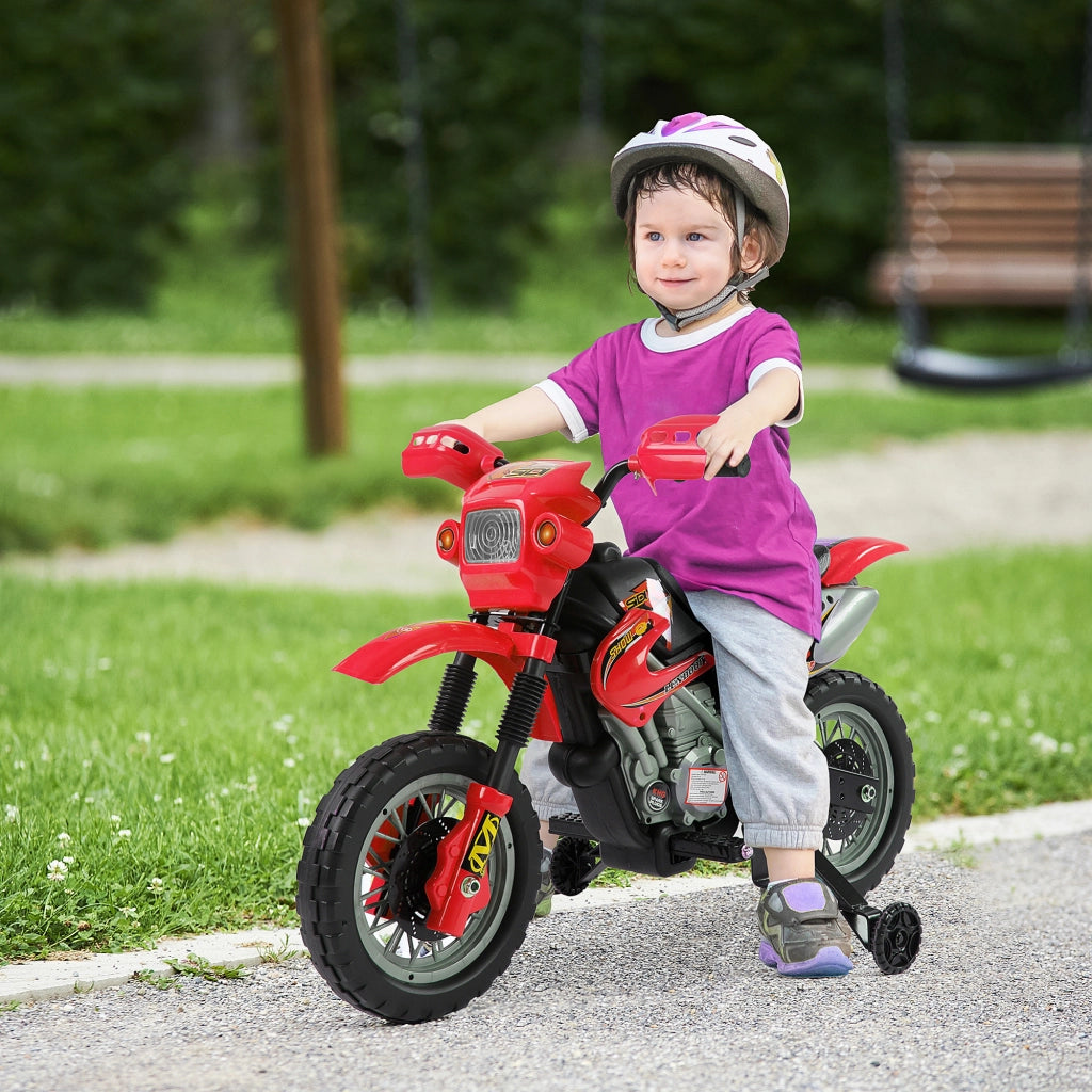 Moto Elettrica per Bambini 6V con Ruote di Supporto ¨C Xylo ¨C Rosso 102x53x66 cm 3+ Anni