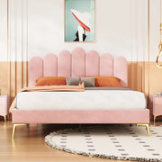 letto imbottito velluto rosa 140 x 200 cm