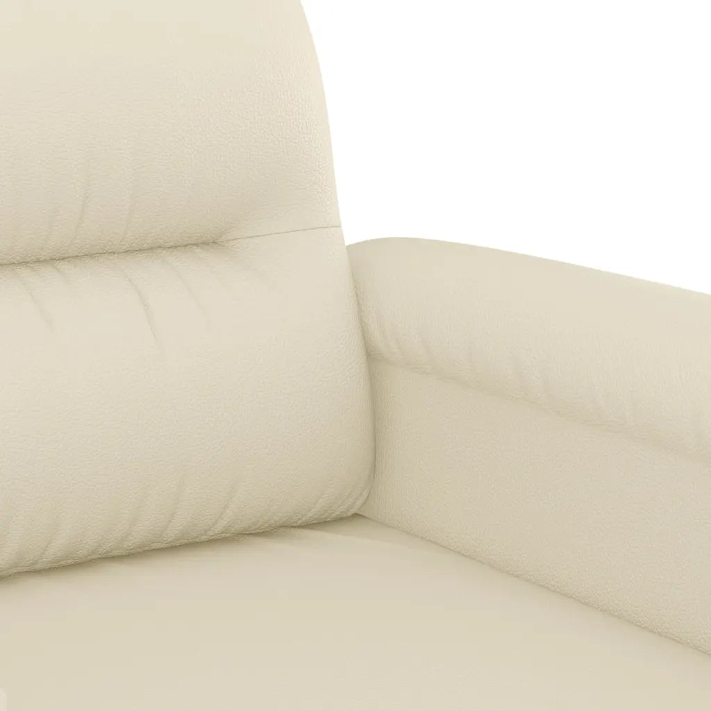 Set di Divani 3 pz con Cuscini Crema in Similpelle