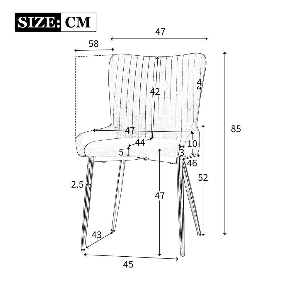 Set di 6 sedie da pranzo in velluto - Xylo - Supporto lombare gambe in metallo dorato