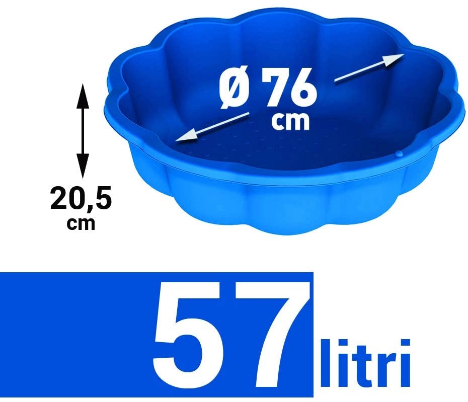 sabbiera per bambini con coperchio grande gatto plastica bambini con coperchio azzurro misure 76 cm di diametro 21 cm al