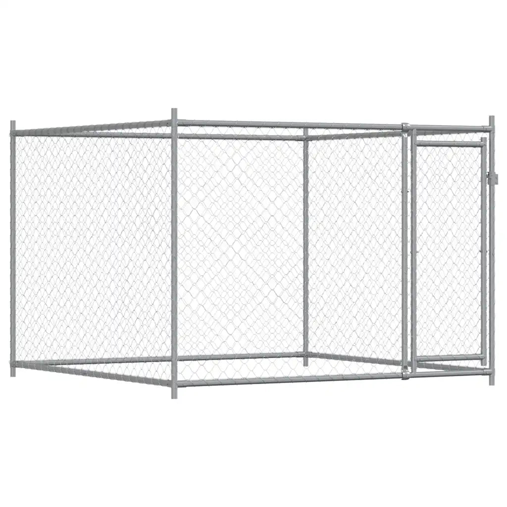 Gabbia per Cani con Porte Grigia 6x2x1,5 m in Acciaio Zincato CFW3399229