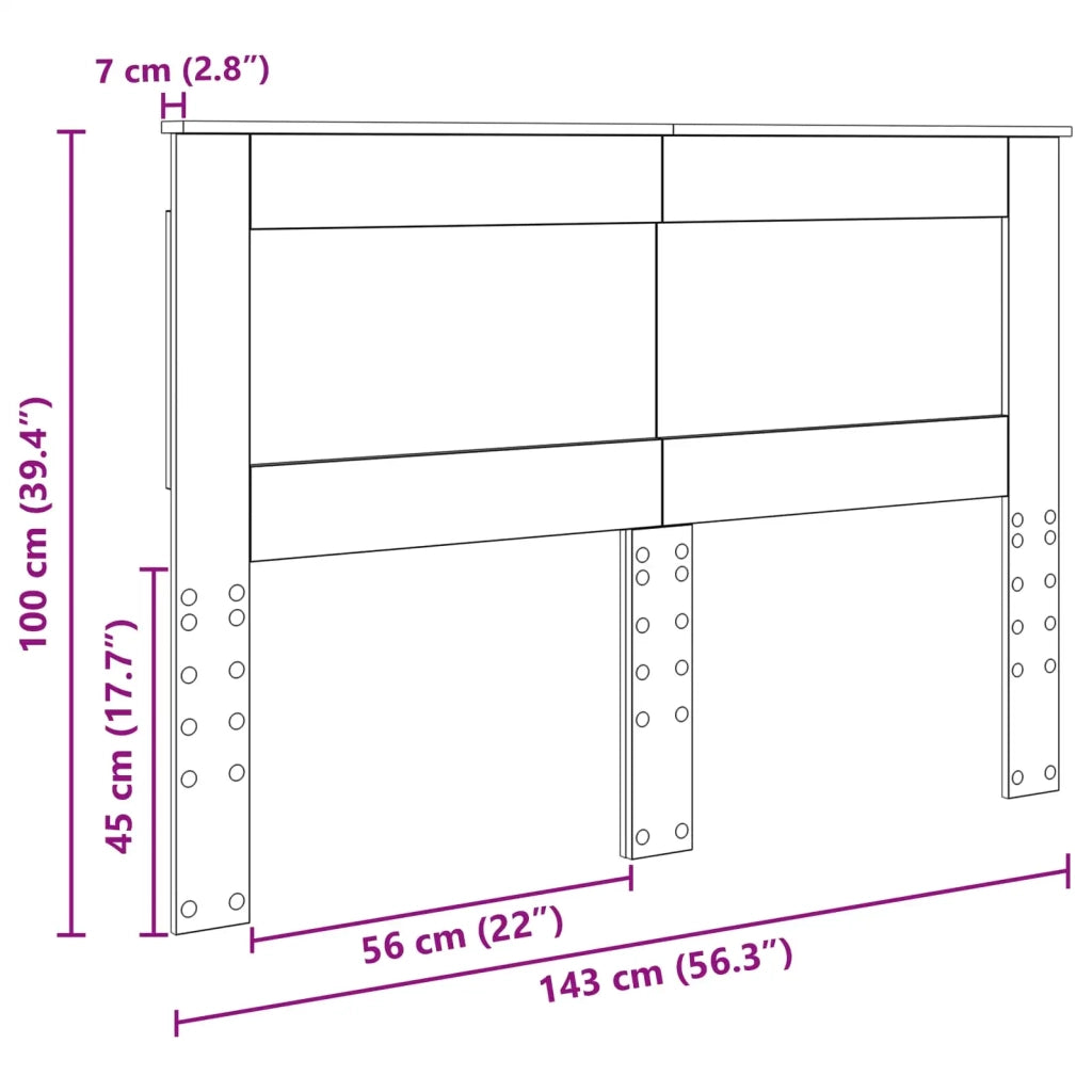 Testiera | Testata con Testiera | Testata Legno vecchio 140 cm Legno multistrato