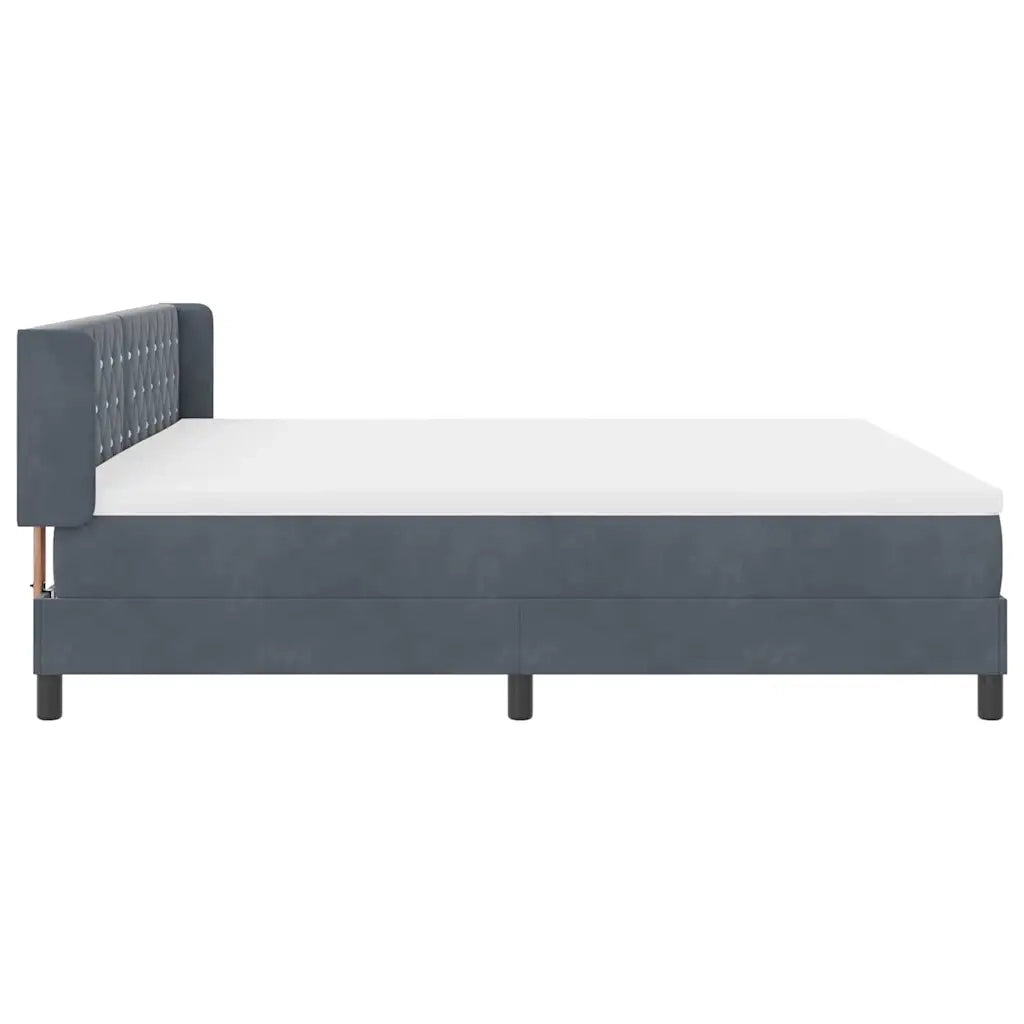 Letto a molle con testiera Grigio scuro 200 x 200 cm Poliestere