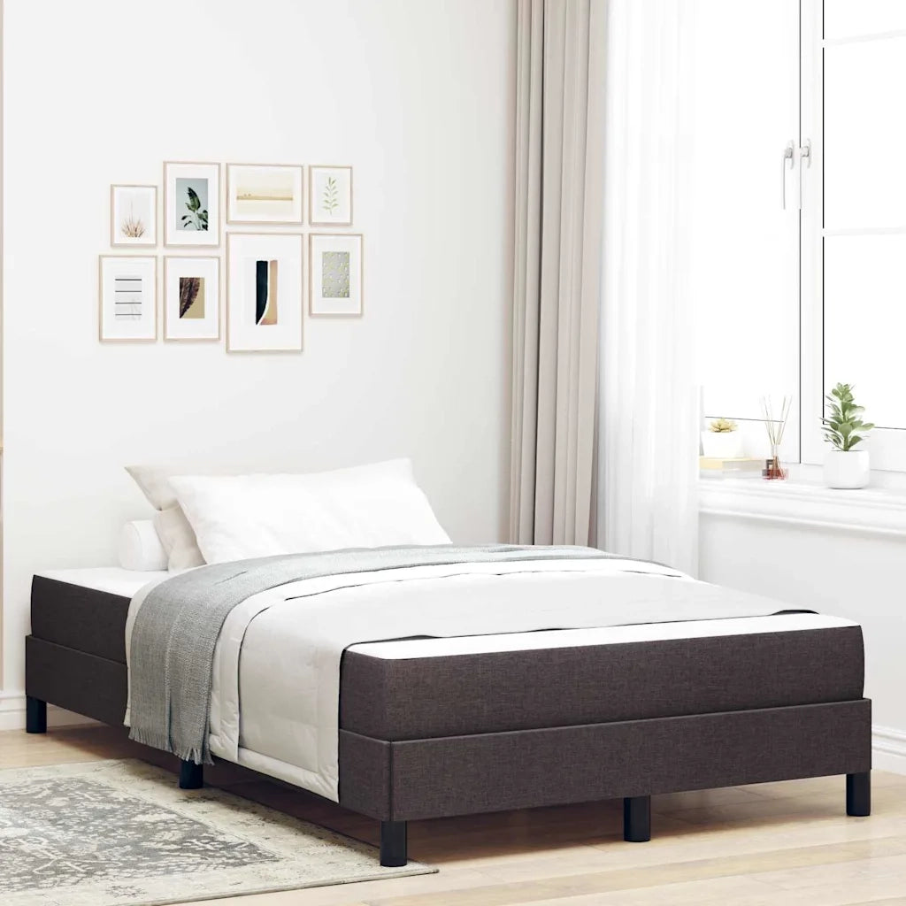 Letto a molle con materasso Marrone Scuro 120 x 200 cm Tessuto 3398482