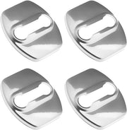 Copertura per chiusura portiera Auto - 4x Anticorrosivo - Argento - Acciaio Inossidabile - Etichetta per chiusura - Adatto per Kia Niro e più