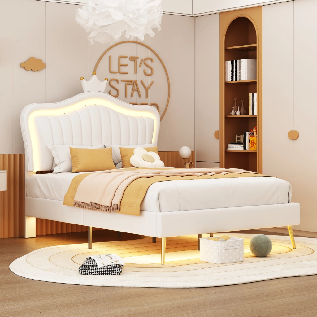 letto imbottito bianco 90 x 200 cm