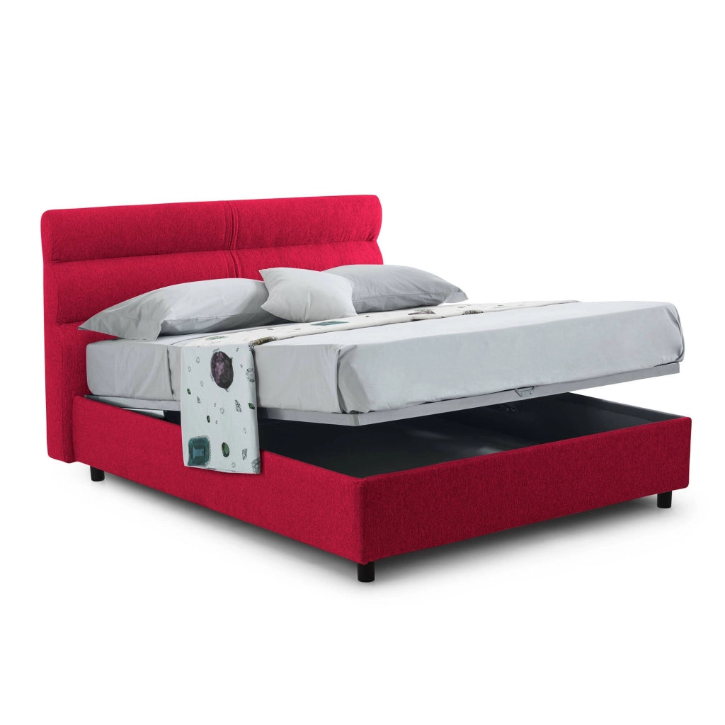 Letto Matrimoniale Briaglia, Letto Matrimoniale Sfoderabile Made in Italy, Rosso