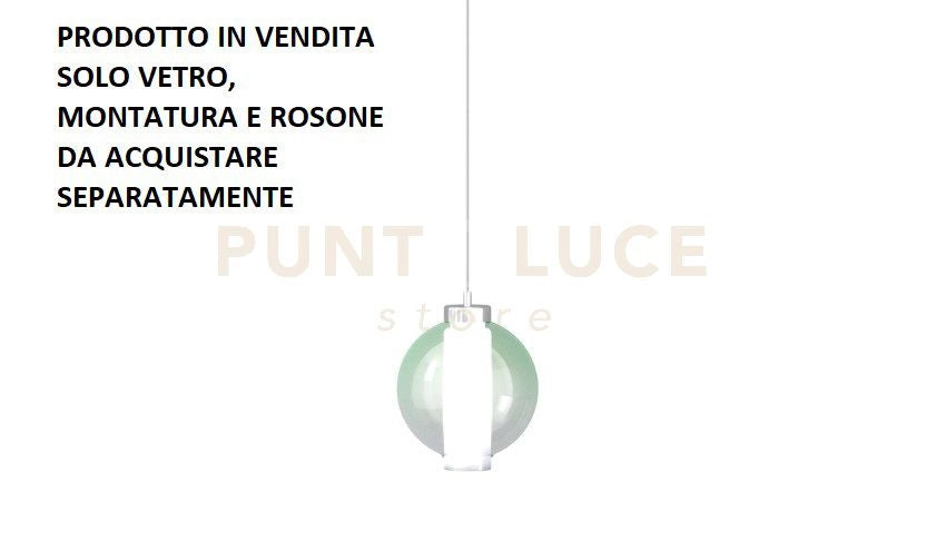 KIT DUE VETRI ESTERNO VERDE SFUMATO + INTERNO SATINATO + 2 GOMMINI SILICONE